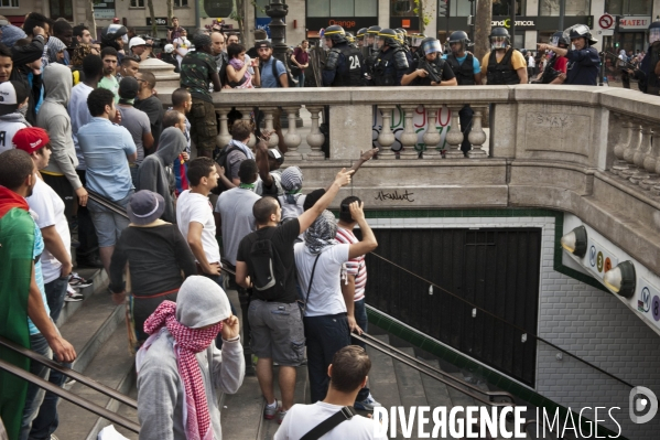 Manifestation propalestinienne interdit, en soutien aux habitants de Gaza.