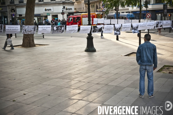 Manifestation propalestinienne interdit, en soutien aux habitants de Gaza.