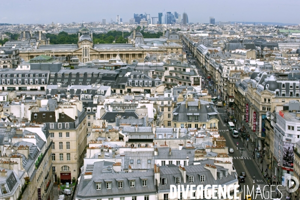 Illustration  Juillet 2014.Vue aerienne de Paris