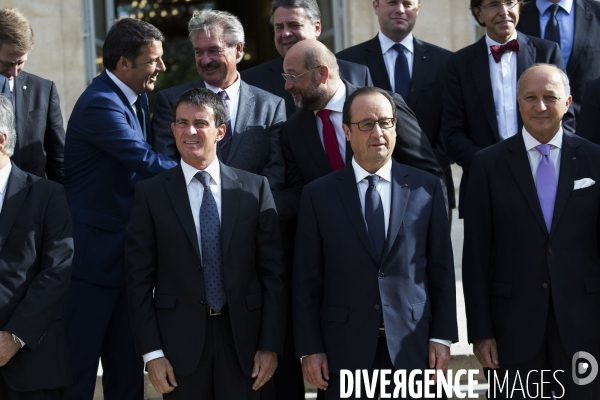 Reunion des chefs de gouvernement europeens a l Elysee.