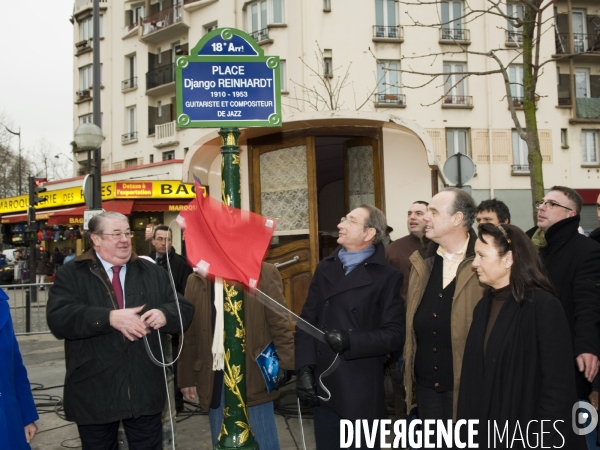 Inauguration de la place Django Reinhardt en hommage au guitariste de jazz manouche