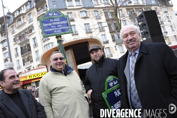 Inauguration de la place Django Reinhardt en hommage au guitariste de jazz manouche