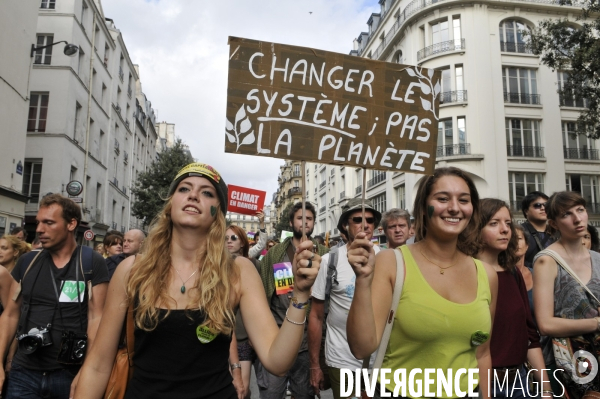 Marche mondiale pour le climat à Paris le 21/09/2014. Walk to the climat .