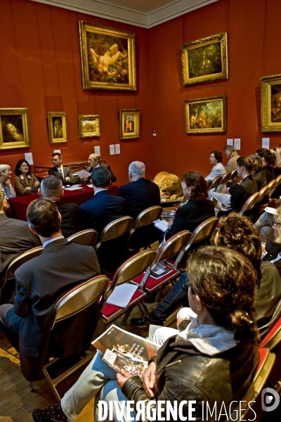 Au musée Delacroix, dans  l atelier du peintre, lancement d une souscription publique pour la restauration de trois de ses oeuvres peintes dans l  église Saint Sulpice.