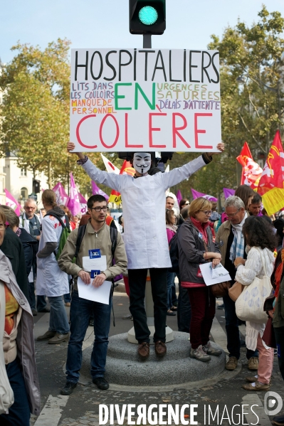 Manifestation nationale des hospitaliers contre l austérité