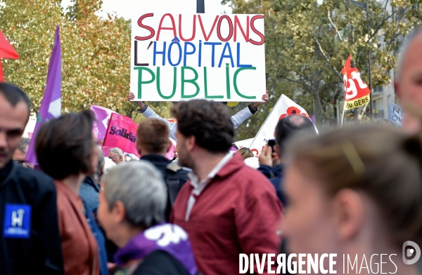 Manifestation nationale des hospitaliers contre l austérité