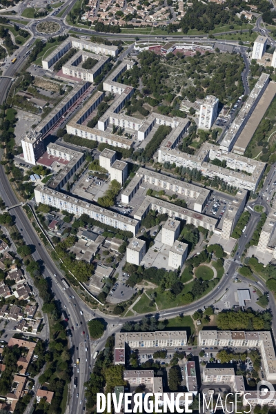 Vue aérienne de Nîmes