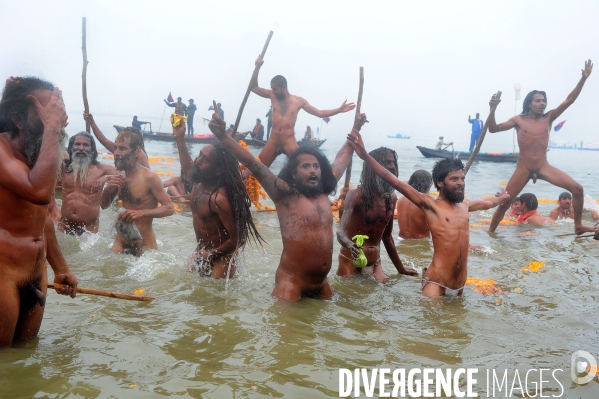 Kumbh Mela Hindu pilgrimage guru and sadhu 2013. Kumbh Mela hindou pèlerinage gourou et sadhu 2013,