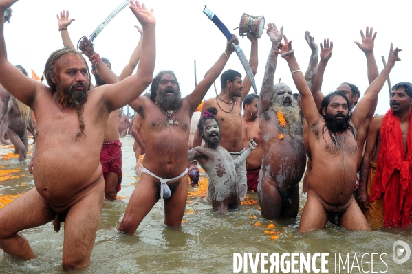 Kumbh Mela Hindu pilgrimage guru and sadhu 2013. Kumbh Mela hindou pèlerinage gourou et sadhu 2013,