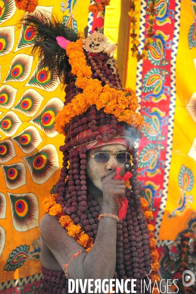 Kumbh Mela Hindu pilgrimage guru and sadhu 2013. Kumbh Mela hindou pèlerinage gourou et sadhu 2013,