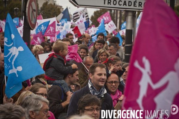 Paris :  la manif pour tous  du dimanche 5 octobre 2014