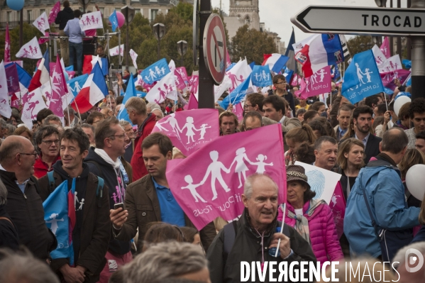 Paris :  la manif pour tous  du dimanche 5 octobre 2014