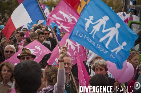 Paris :  la manif pour tous  du dimanche 5 octobre 2014