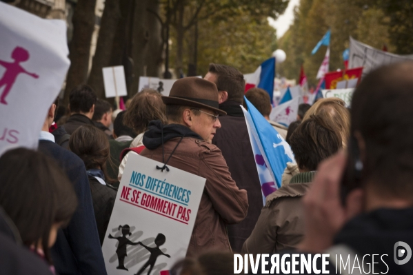 Paris :  la manif pour tous  du dimanche 5 octobre 2014