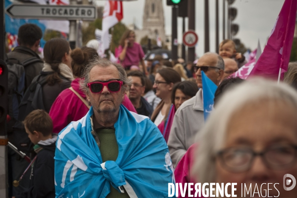 Paris :  la manif pour tous  du dimanche 5 octobre 2014