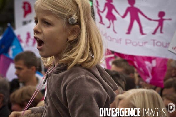 Paris :  la manif pour tous  du dimanche 5 octobre 2014