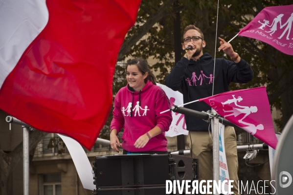 Paris :  la manif pour tous  du dimanche 5 octobre 2014