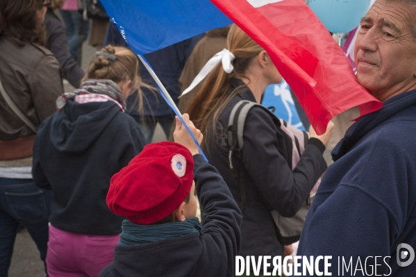 Paris :  la manif pour tous  du dimanche 5 octobre 2014