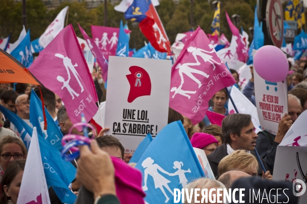 Paris :  la manif pour tous  du dimanche 5 octobre 2014