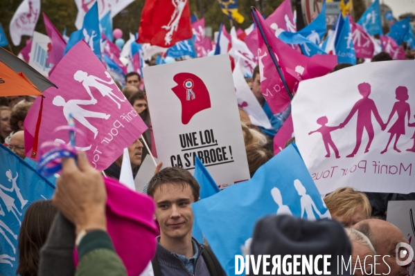 Paris :  la manif pour tous  du dimanche 5 octobre 2014