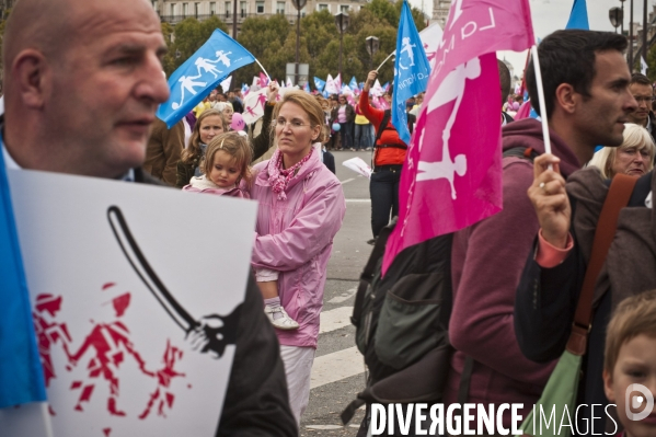 Paris :  la manif pour tous  du dimanche 5 octobre 2014