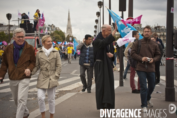 Paris :  la manif pour tous  du dimanche 5 octobre 2014