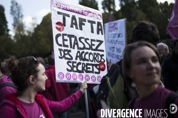 Manifestation contre le TAFTA.