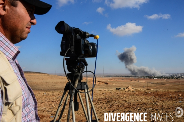 Members of the media the foreign and local press covering Battle for Kobani, Les membres des médias de la presse étrangère et locale couvrant bataille pour Kobani,