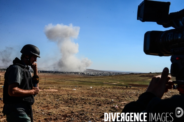 Members of the media the foreign and local press covering Battle for Kobani, Les membres des médias de la presse étrangère et locale couvrant bataille pour Kobani,