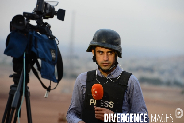 Members of the media the foreign and local press covering Battle for Kobani, Les membres des médias de la presse étrangère et locale couvrant bataille pour Kobani,