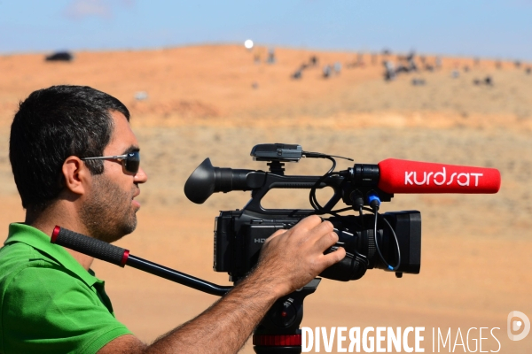 Members of the media the foreign and local press covering Battle for Kobani, Les membres des médias de la presse étrangère et locale couvrant bataille pour Kobani,