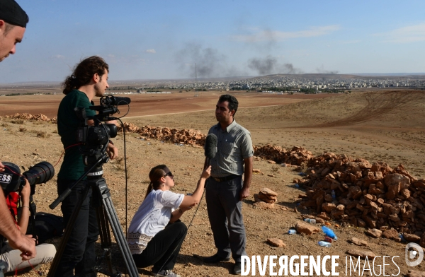 Members of the media the foreign and local press covering Battle for Kobani, Les membres des médias de la presse étrangère et locale couvrant bataille pour Kobani,