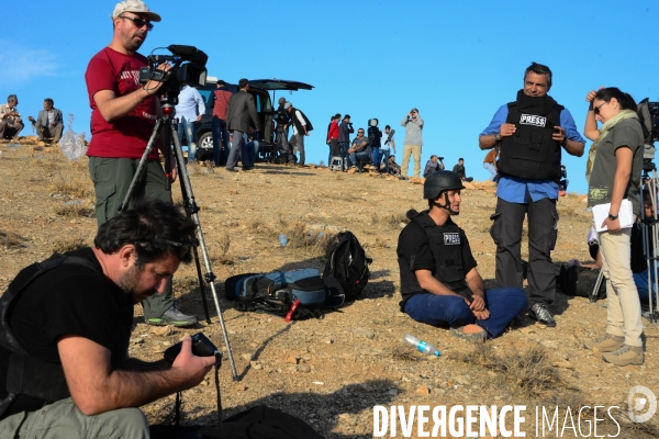 Members of the media the foreign and local press covering Battle for Kobani, Les membres des médias de la presse étrangère et locale couvrant bataille pour Kobani,