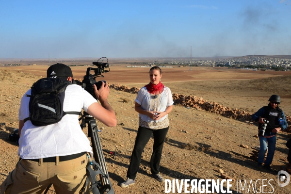 Members of the media the foreign and local press covering Battle for Kobani, Les membres des médias de la presse étrangère et locale couvrant bataille pour Kobani,