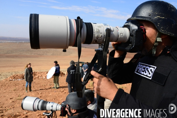 Members of the media the foreign and local press covering Battle for Kobani, Les membres des médias de la presse étrangère et locale couvrant bataille pour Kobani,