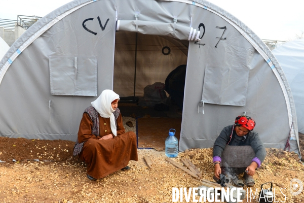 Syrian Kurdish refugees who fled Kobani,  Réfugiés kurdes syriens qui ont fui Kobané,