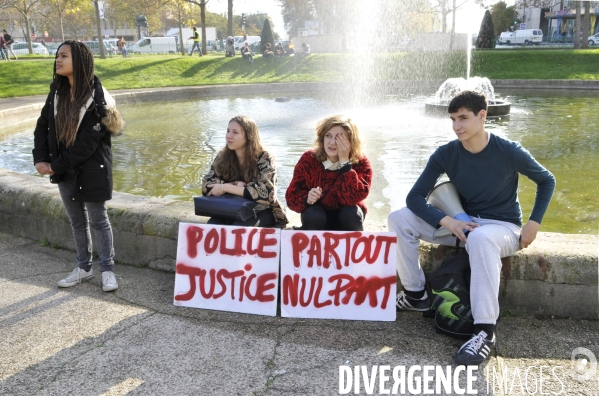 Mobilisation lycéenne en hommage à Rémi Fraisse et contre violences policieres. Event in homage to Rémi Fraisse and against police violence.