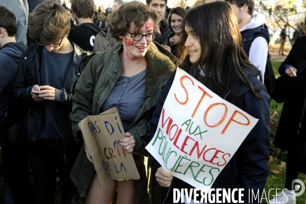 Manifestation de lycéens contre la mort de Rémi FRAISSE