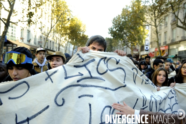 Manifestation de lycéens contre la mort de Rémi FRAISSE