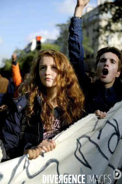 Manifestation de lycéens contre la mort de Rémi FRAISSE