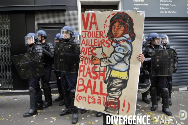 Mobilisation lycéenne en hommage à Rémi Fraisse et contre violences policieres. Event in homage to Rémi Fraisse and against police violence.