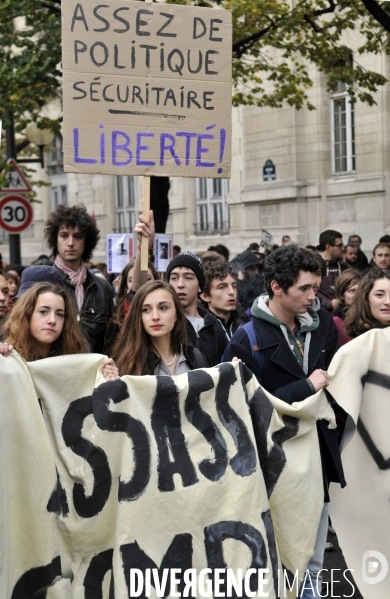 Mobilisation lycéenne en hommage à Rémi Fraisse et contre violences policieres. Event in homage to Rémi Fraisse and against police violence.