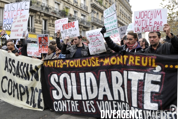 Mobilisation lycéenne en hommage à Rémi Fraisse et contre violences policieres. Event in homage to Rémi Fraisse and against police violence.