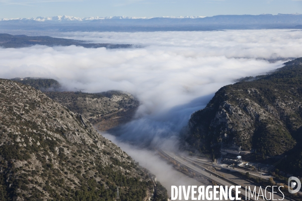 Vue aérienne de la vallée de la Durance