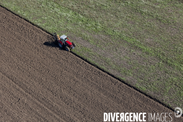 Vue aérienne de la vallée de la Durance