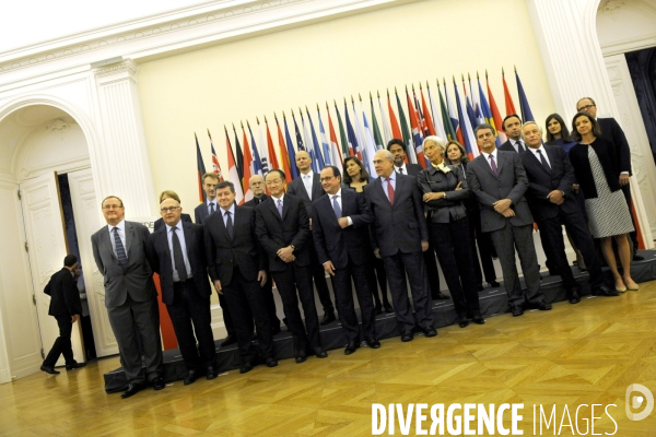 François HOLLANDE et les dirigeants des organisations  économiques internationales