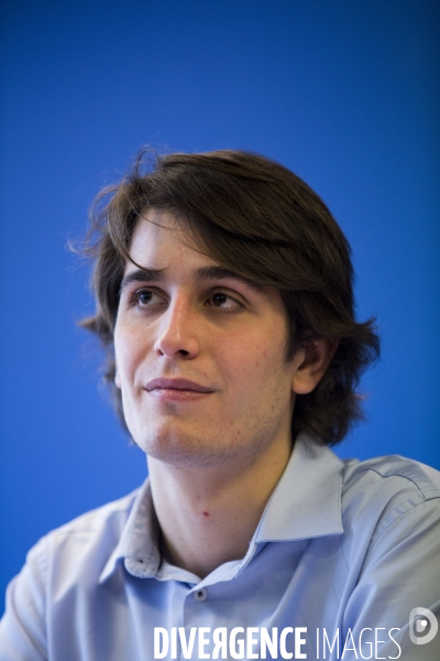 Conférence de presse de Marine Le Pen pour présenter le nouveau président du FNJ, Gaëtan DUSSAUSAYE.