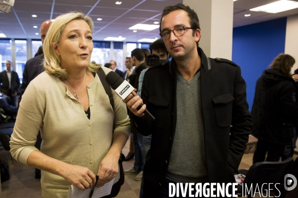 Conférence de presse de Marine Le Pen pour présenter le nouveau président du FNJ, Gaëtan DUSSAUSAYE.