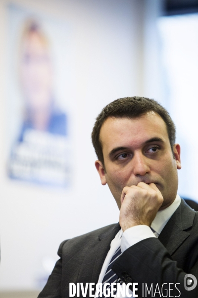 Conférence de presse de Marine Le Pen pour présenter le nouveau président du FNJ, Gaëtan DUSSAUSAYE.