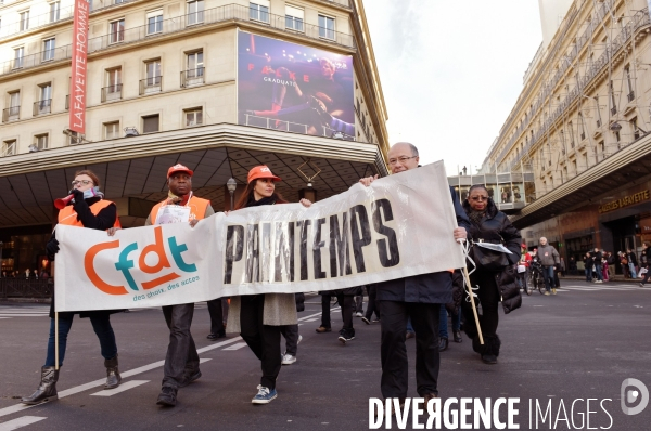 Manifestation à Paris contre le travail du dimanche